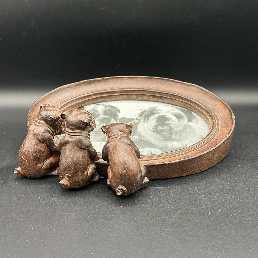 Puppy Dogs Reflecting Picture Frame 13 x 18cm Brown Heavy Material Resin?